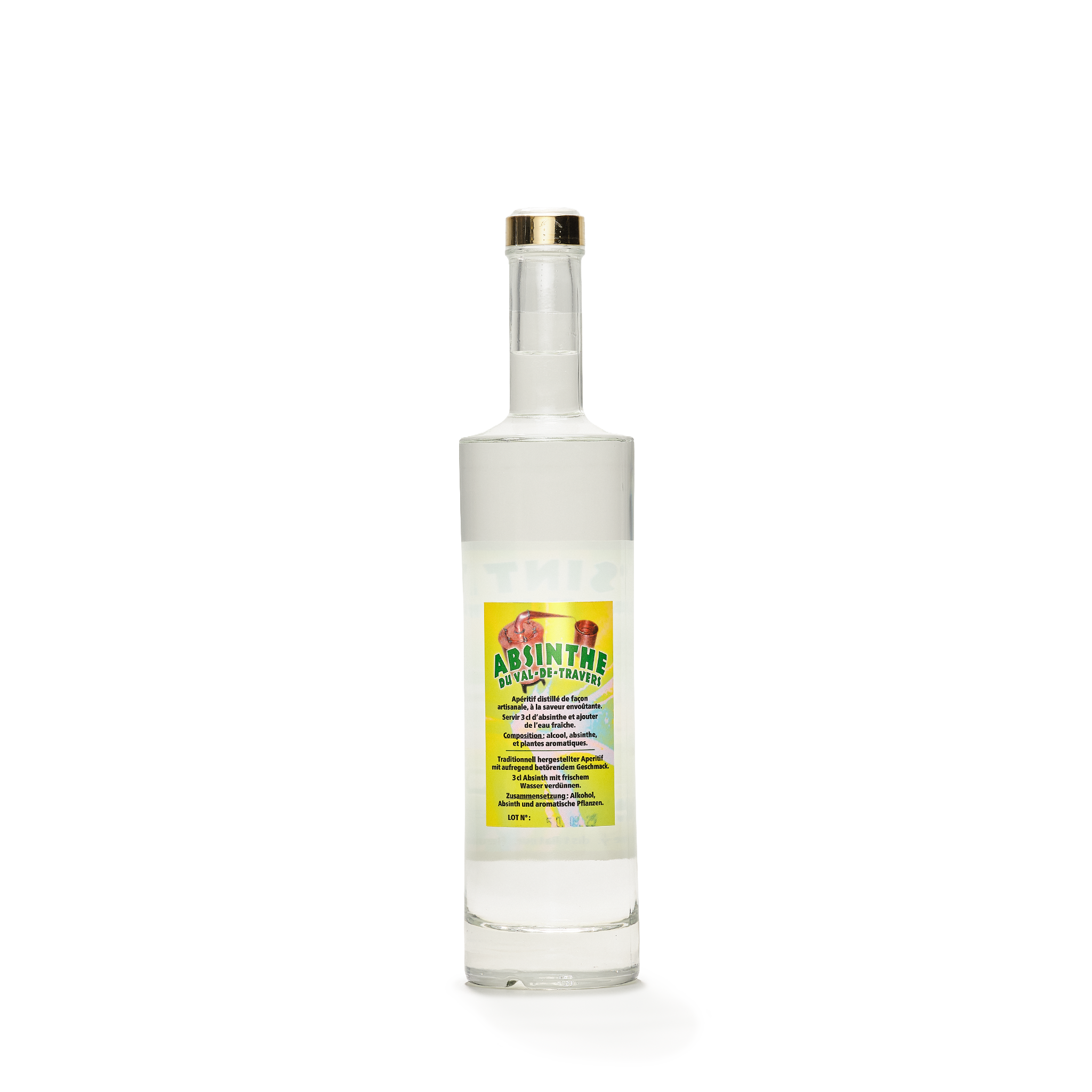 Distillerie Alain Rey Fée Vallonne absinthe blanche 50cl 53% back view