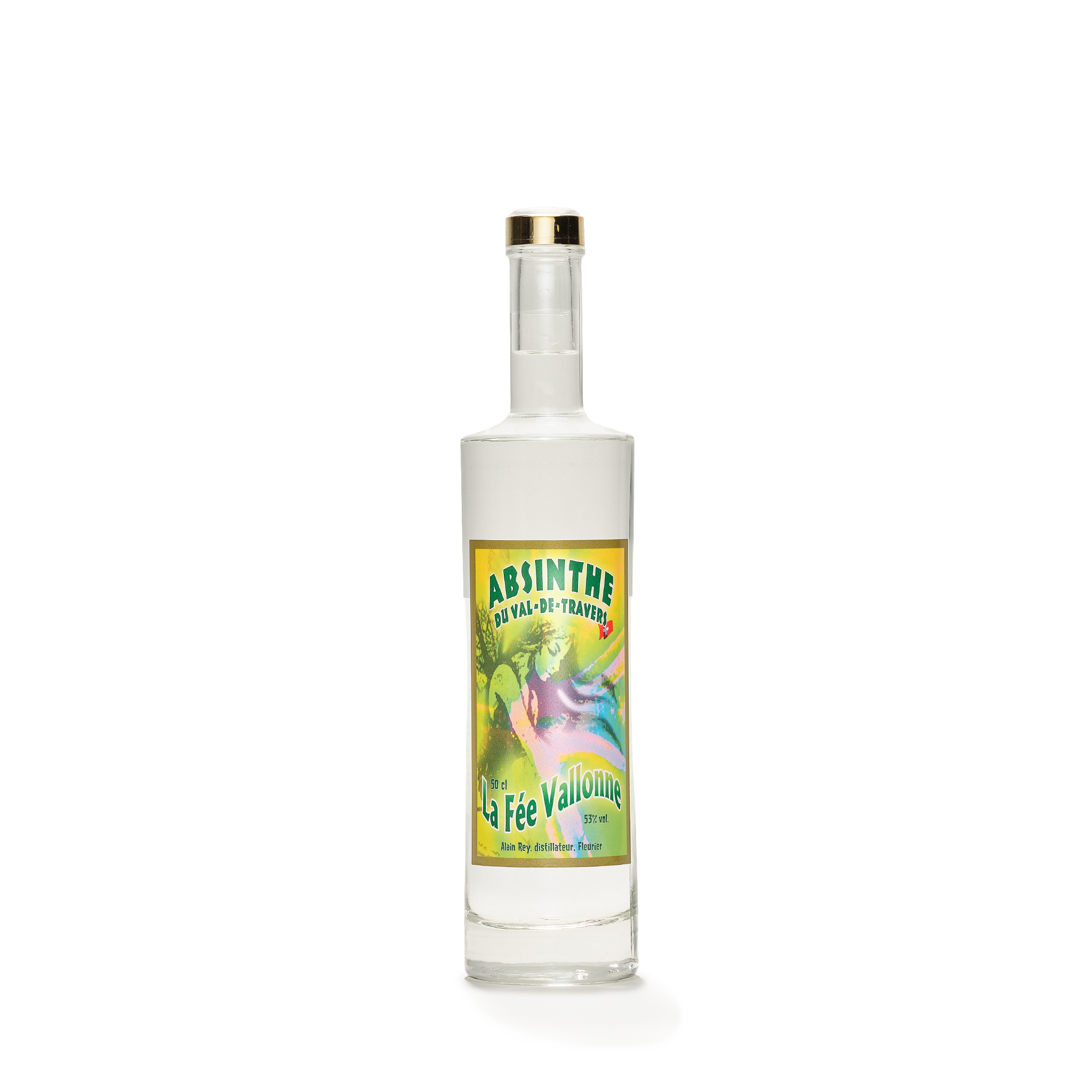 Distillerie Alain Rey Fée Vallonne absinthe blanche 50cl 53% front view