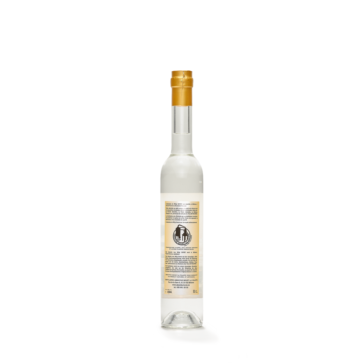 Distillerie Bovet-La Valote Le Chat absinthe blanche 50cl 54% back view