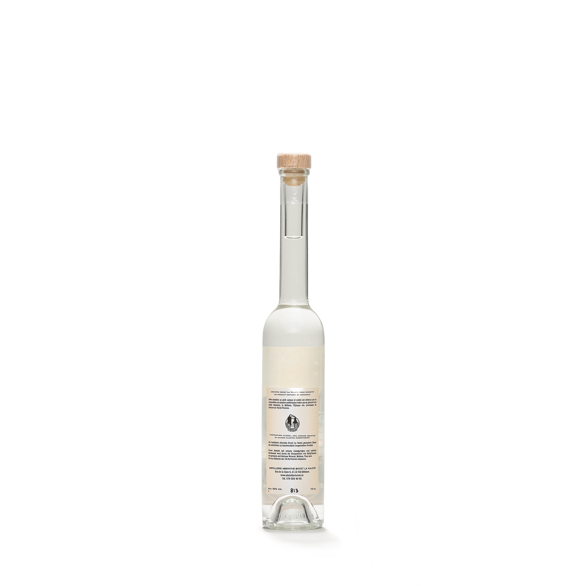 Distillerie Bovet-La Valote Le Chat absinthe blanche 10cl 54% back view