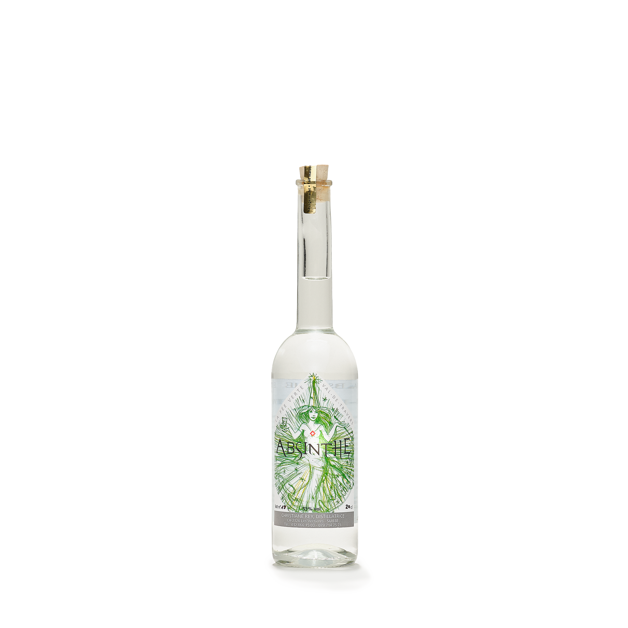 Distillerie Artisans de l'Absinthe Christiane Rey 53% 20cl front view