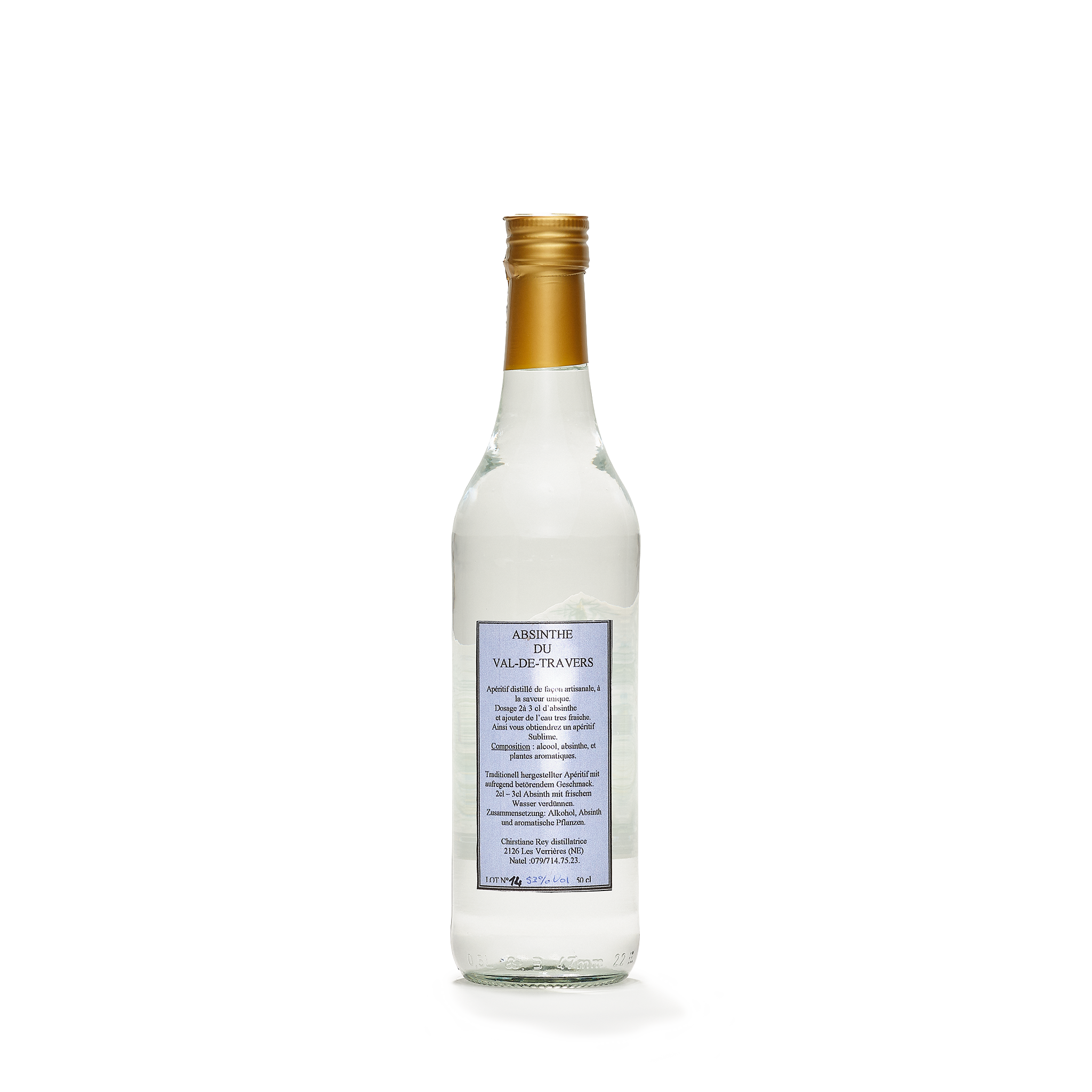 Distillerie Artisans de l'Absinthe Christiane Rey 53% 50cl back view