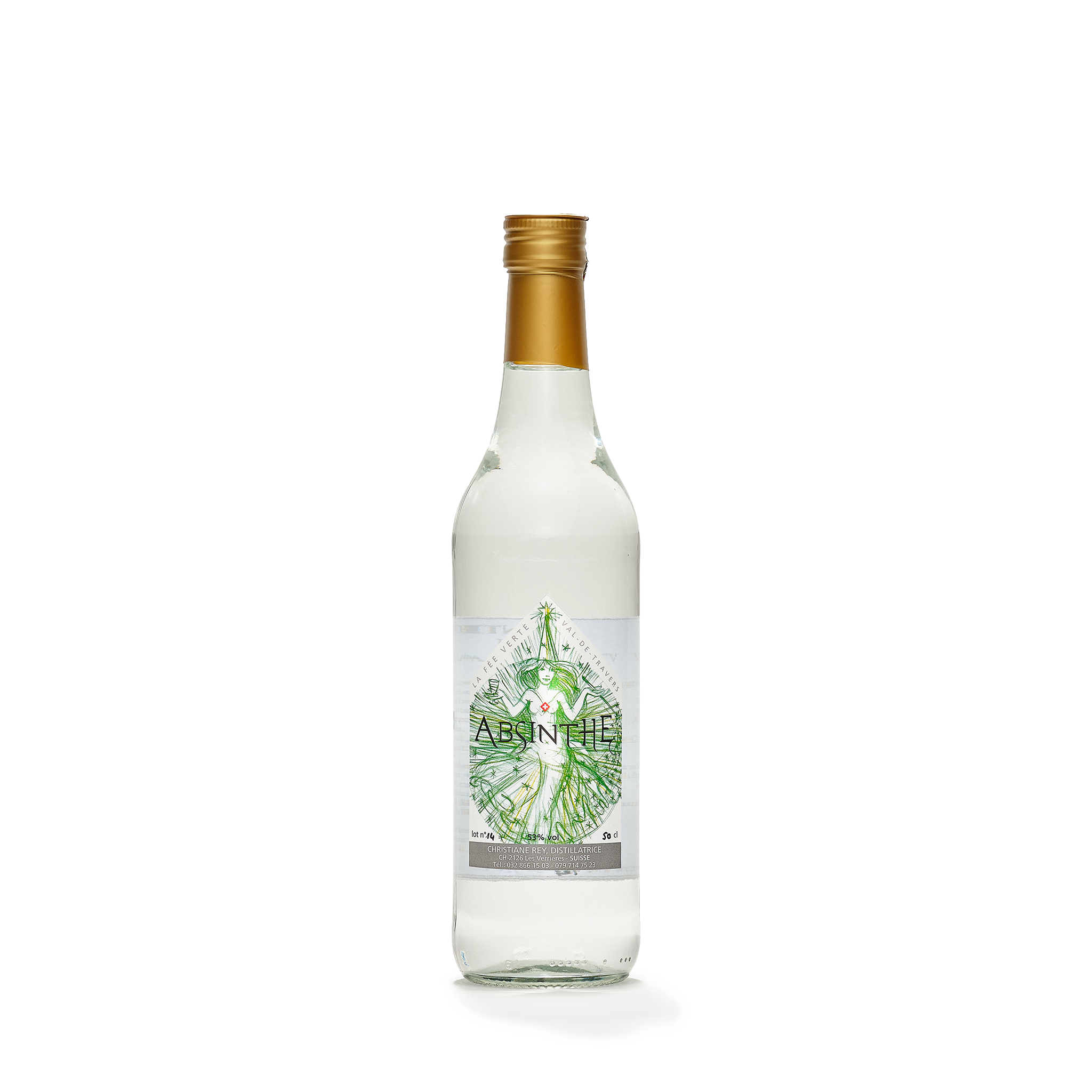 Distillerie Artisans de l'Absinthe Christiane Rey 53% 50cl front view