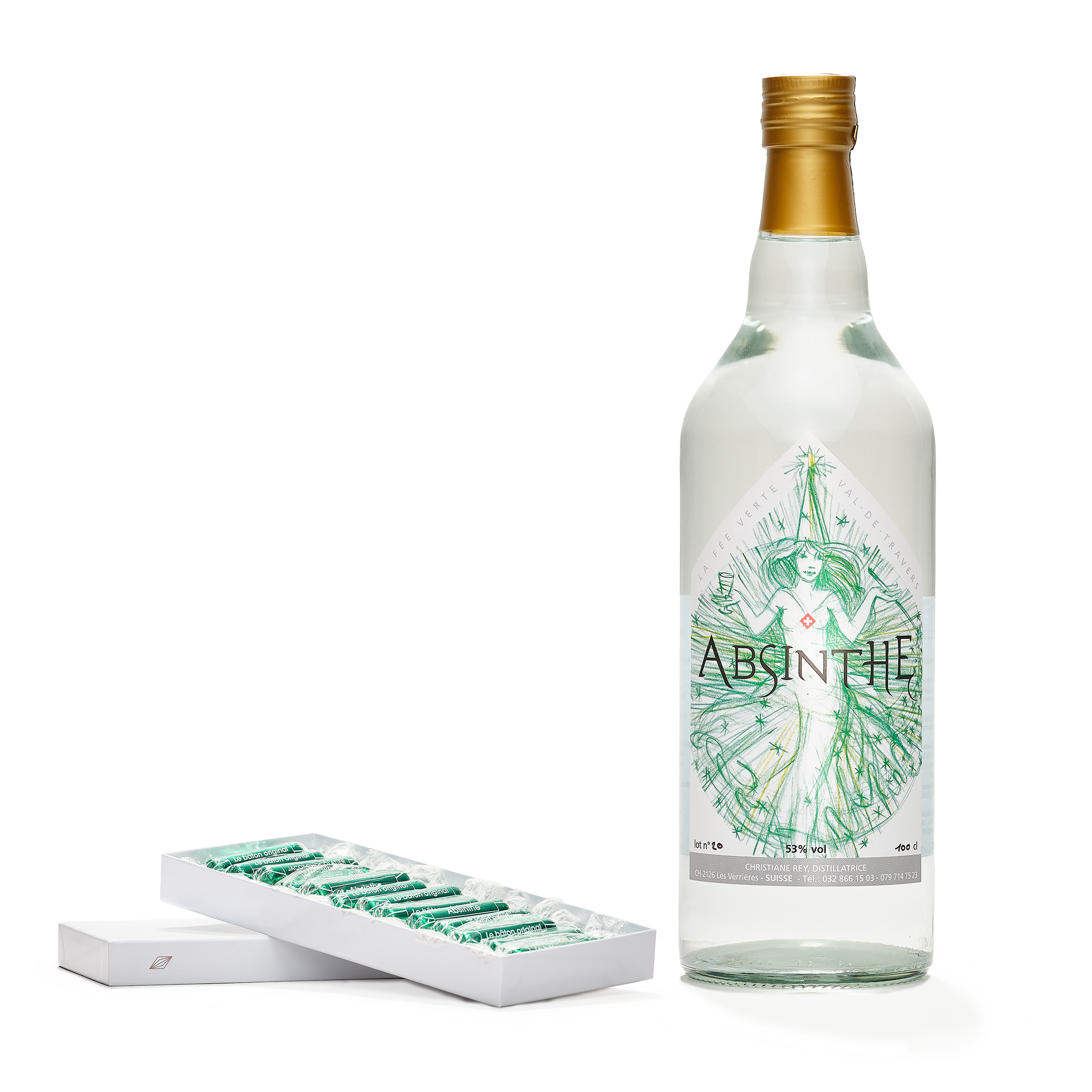 Selezione di Assenzio, con un cioccolato all’assenzio