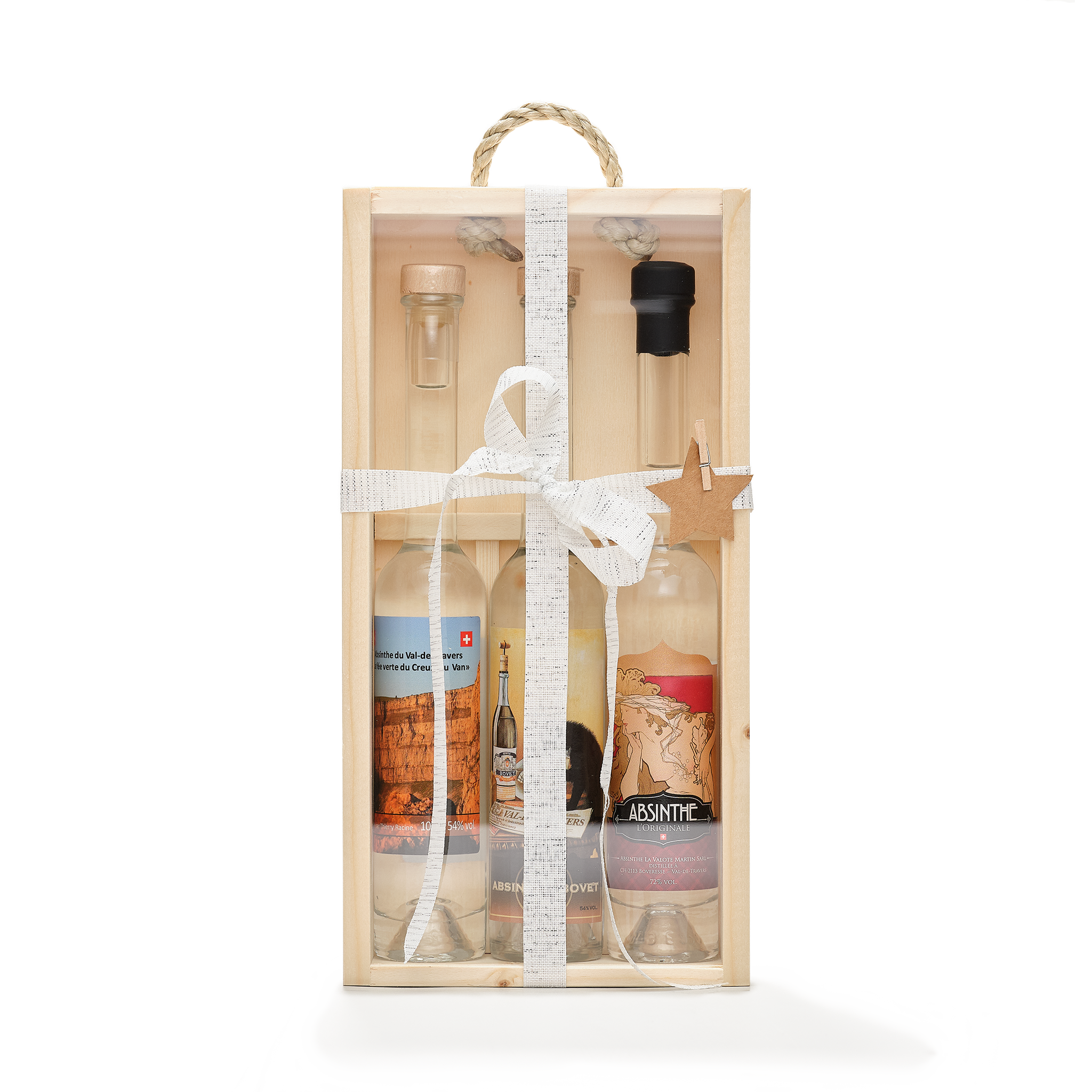 Tasting box set with 3 absinthe bottle of 10cl