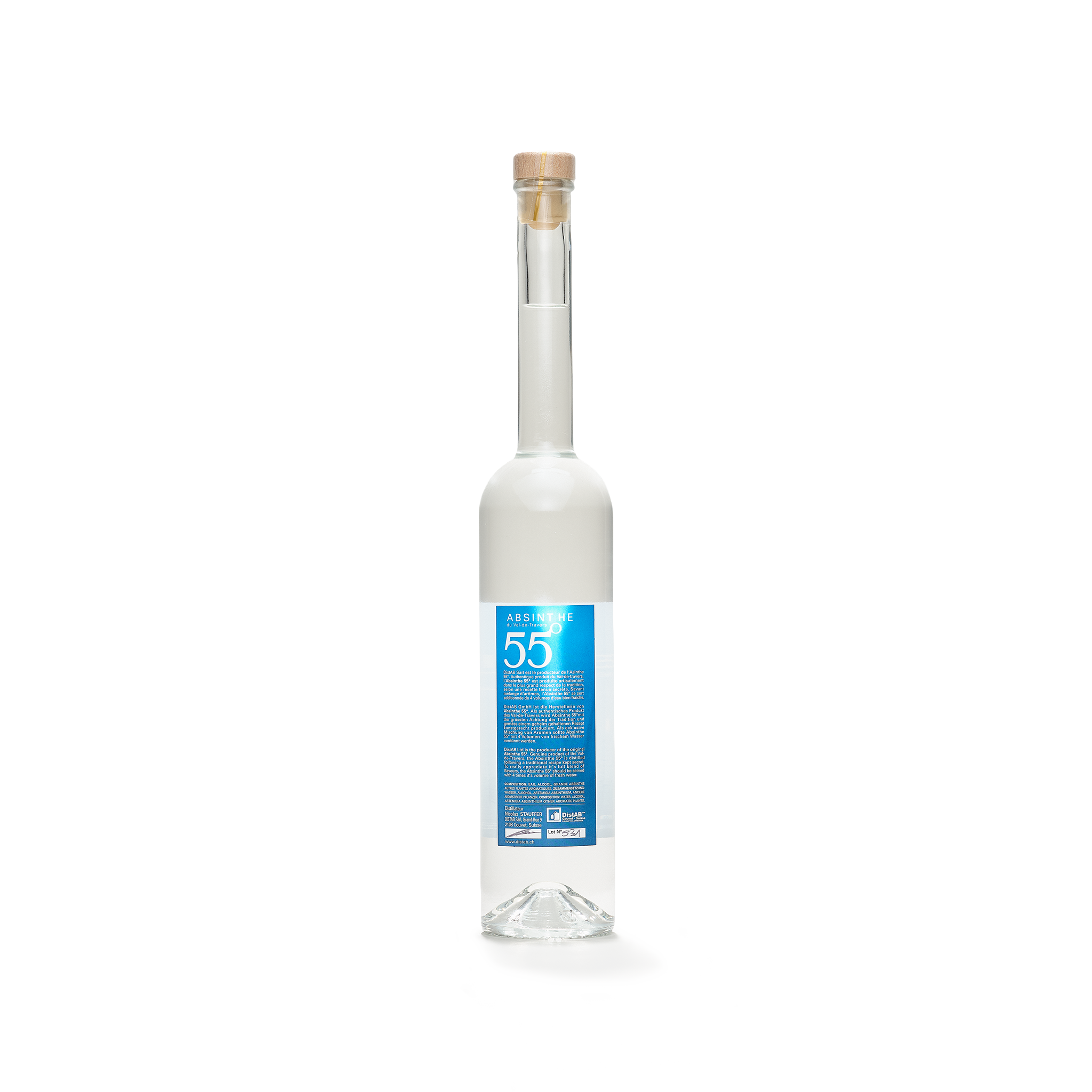 Distillerie DistAB La 55 absinthe blanche 50cl 55% back view