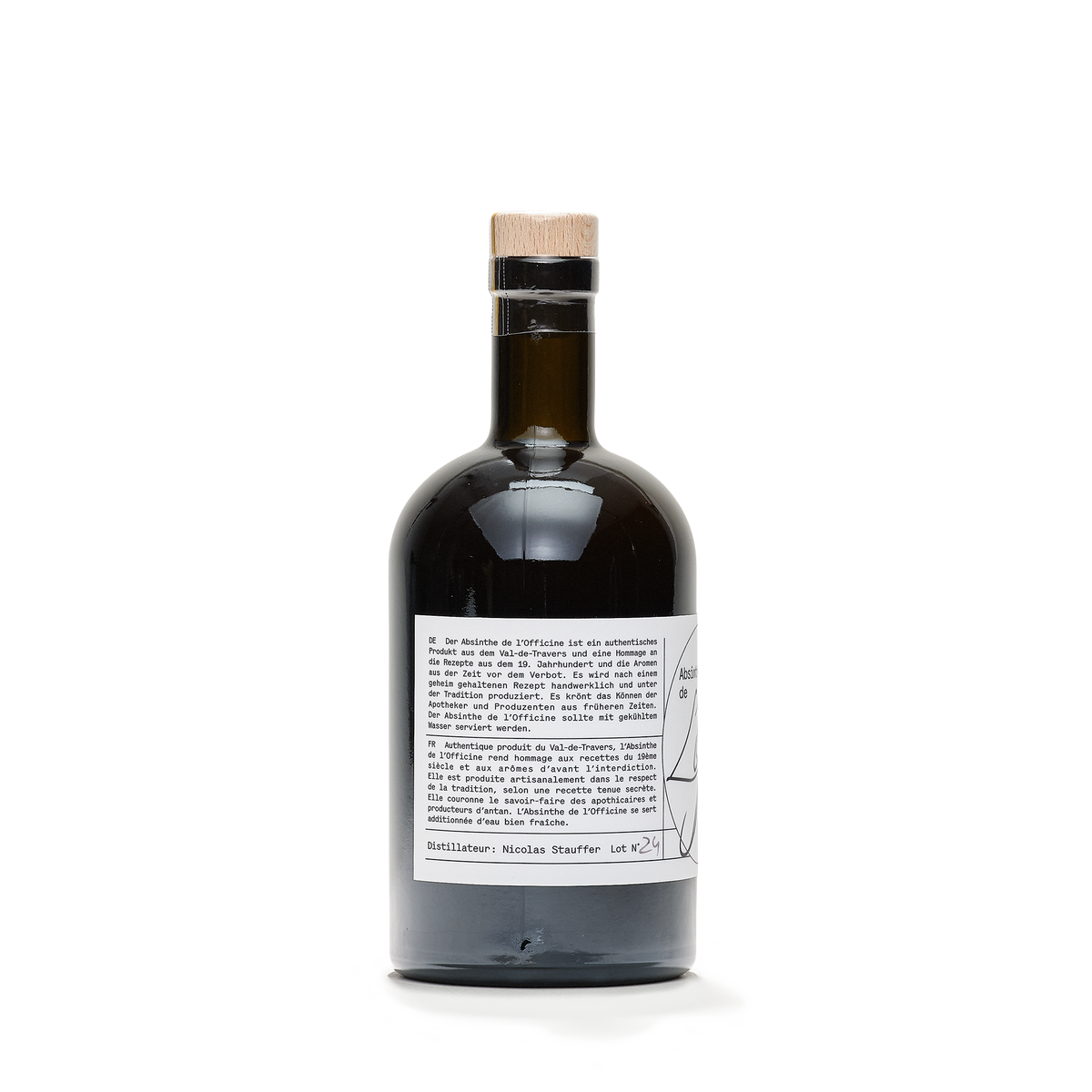 Distillerie DistAB Absinthe de L'Officine  absinthe verte 50cl 65% back view