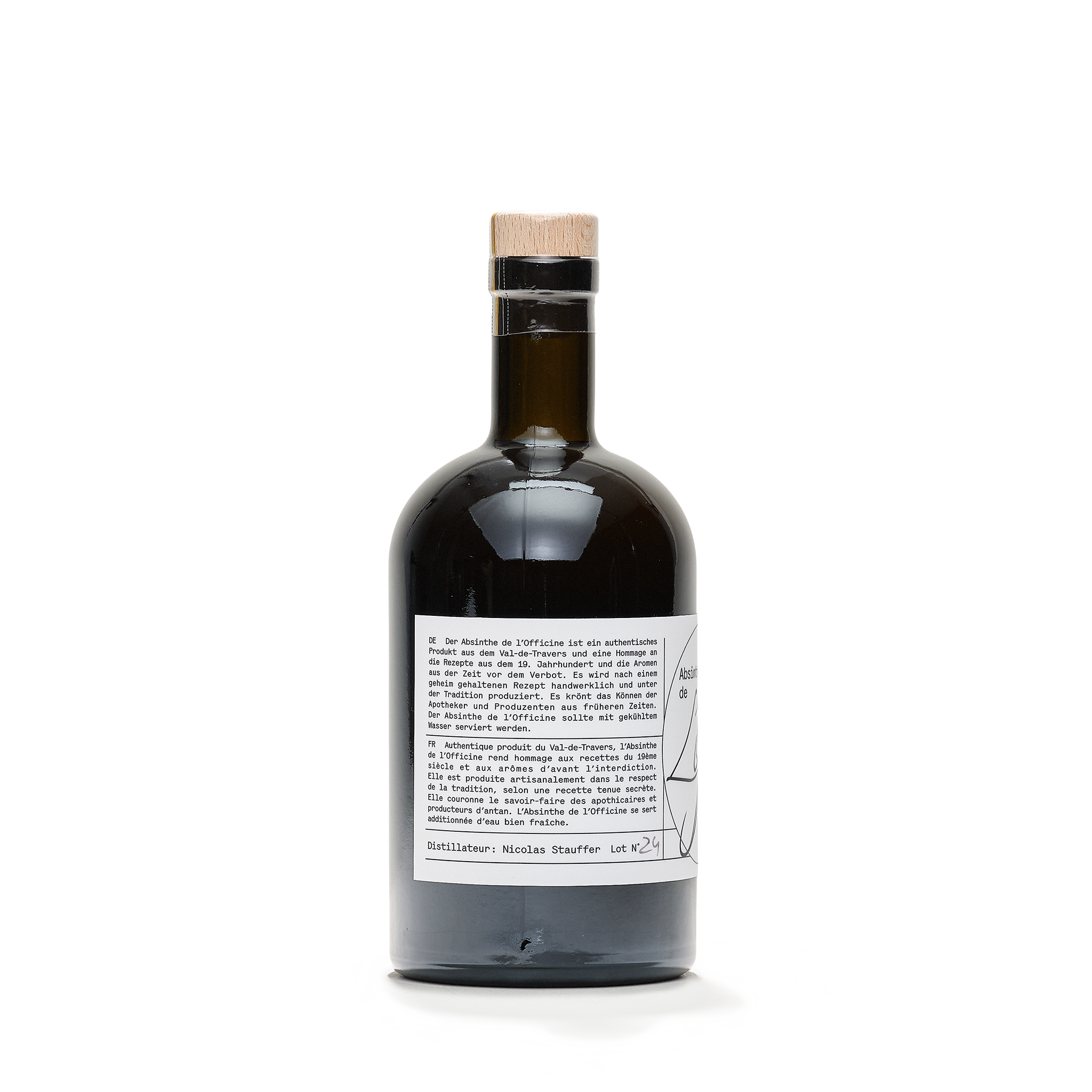 Distillerie DistAB Absinthe de L'Officine  absinthe verte 50cl 65% back view