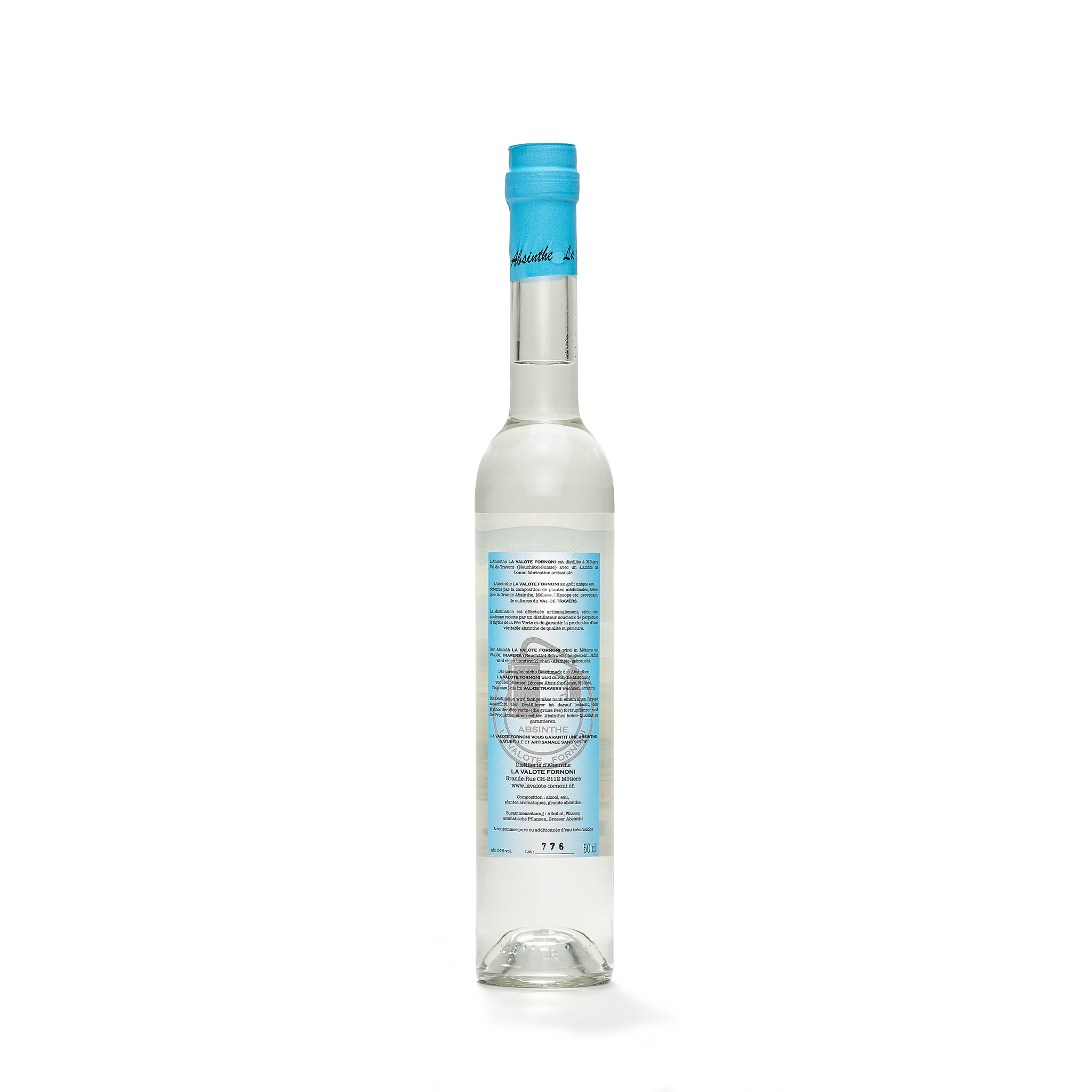 Distillerie Les Artisans de l'Absinthe Christiane Rey absinthe bottle 50cl 55% back view