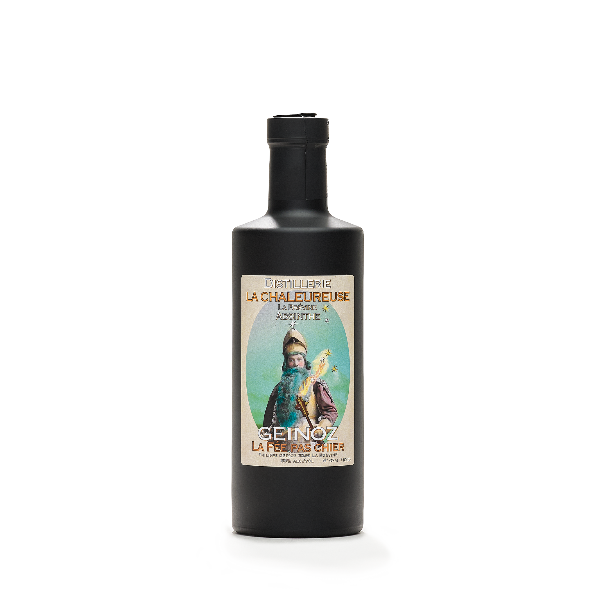 Distillerie La Chaleureuse La Fée Pas Chier absinthe verte 50cl 69% front view