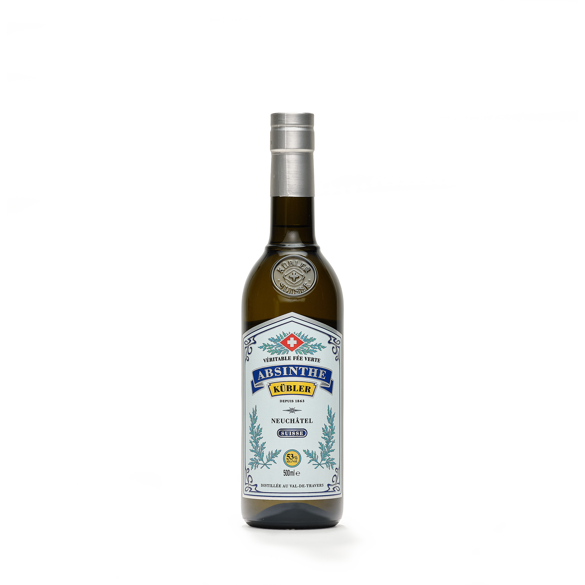 Absinthe Kübler absinthe blanche 50cl 53% front view