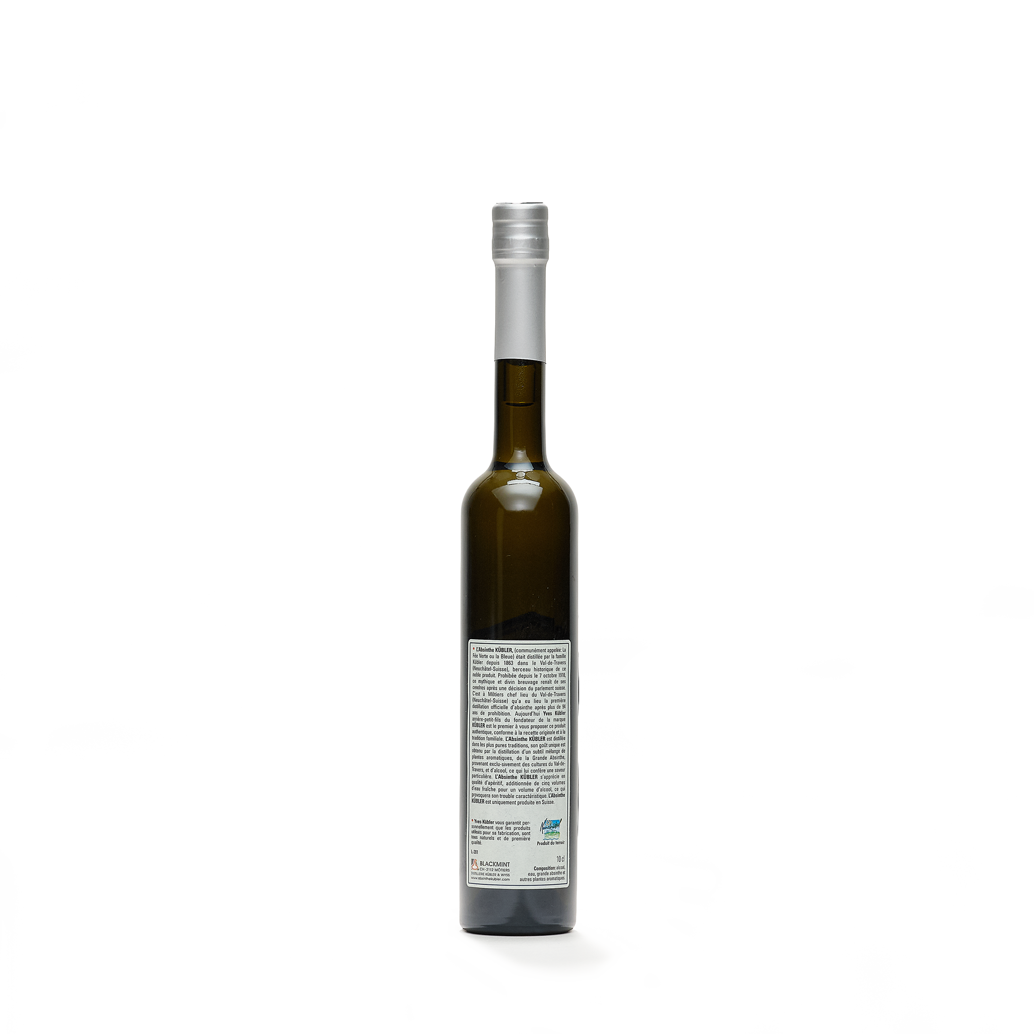 Absinthe Kübler absinthe blanche 10cl 53% back view