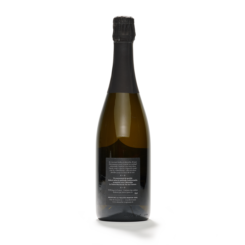 Distillerie La Valote-Martin Féetillante absinthe infused sparkling wine 75cl 12,5% back view