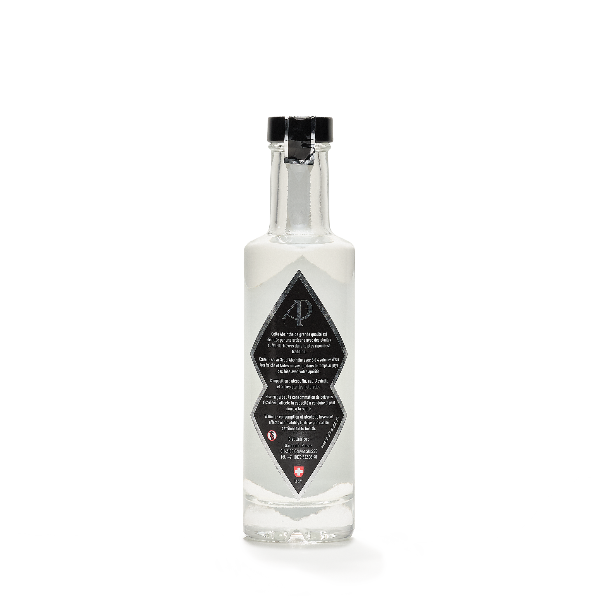 Distillerie Persoz La Traditionnelle absinthe blanche 20cl 53% back view