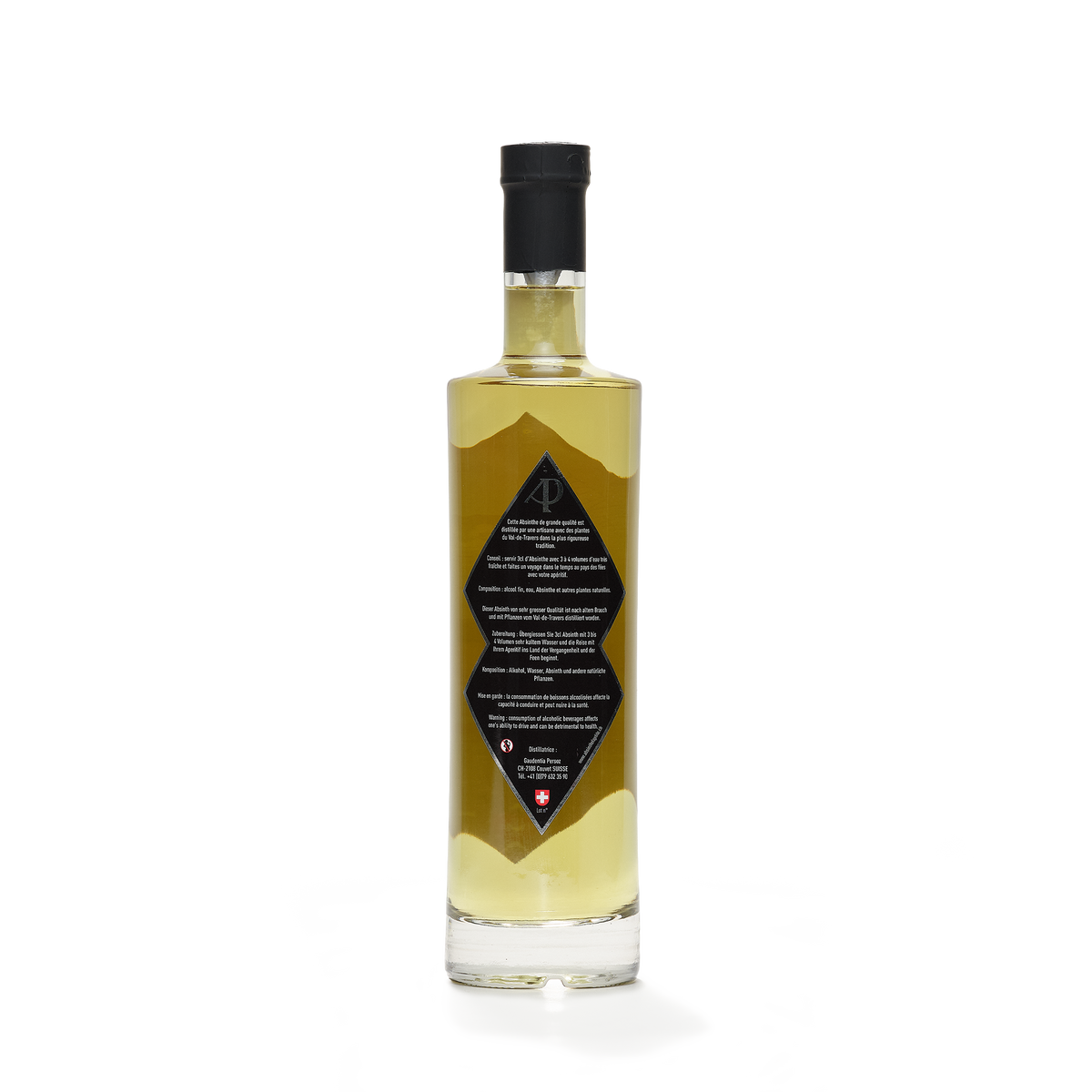Distillerie Persoz Valdetra'verte absinthe verte 70cl 65% back view