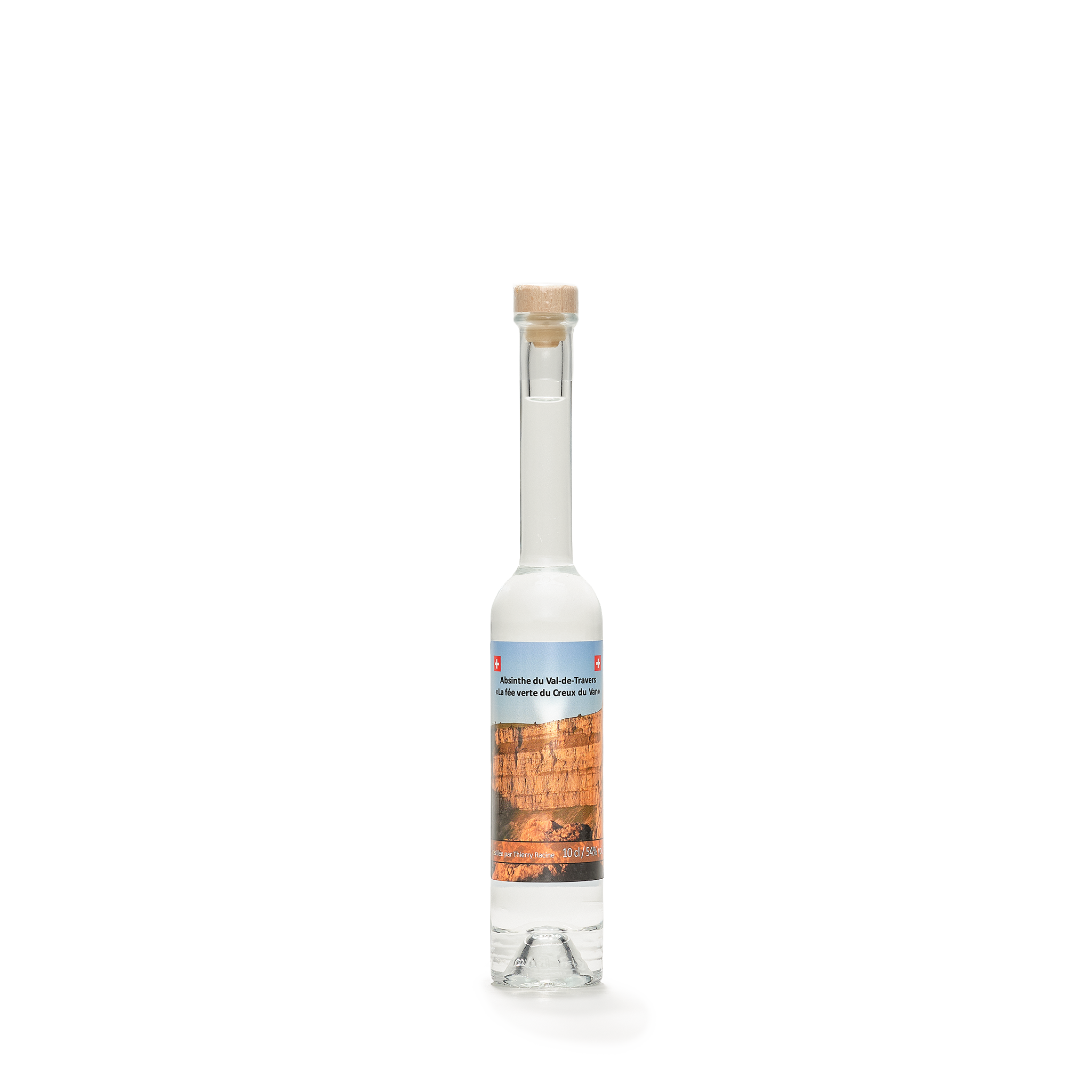 Distillerie Thierry Racine La Creux du Van absinthe blanche 10cl 54% front view