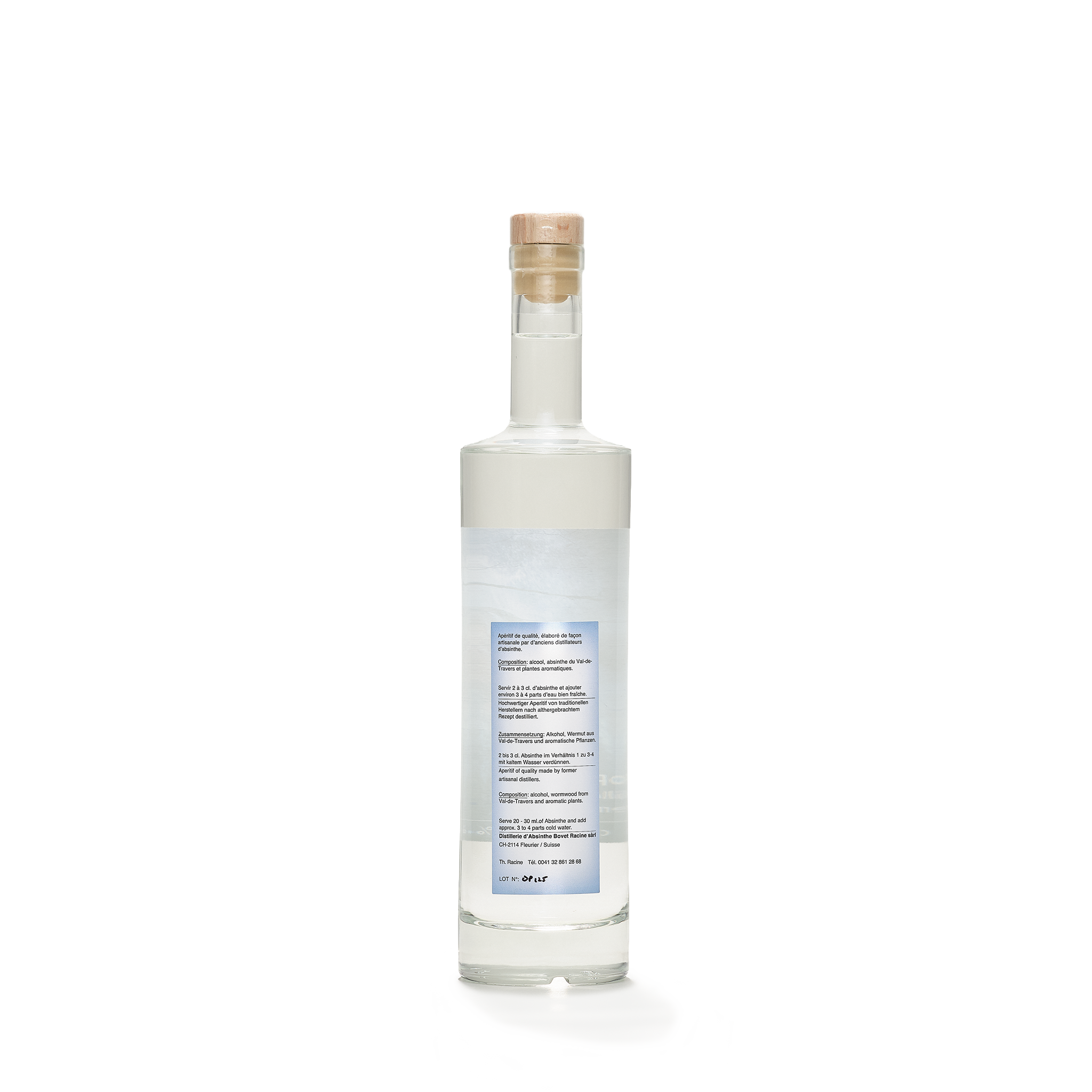 Distillerie Thierry Racine L'Opaline absinthe blanche 50cl 54% back view