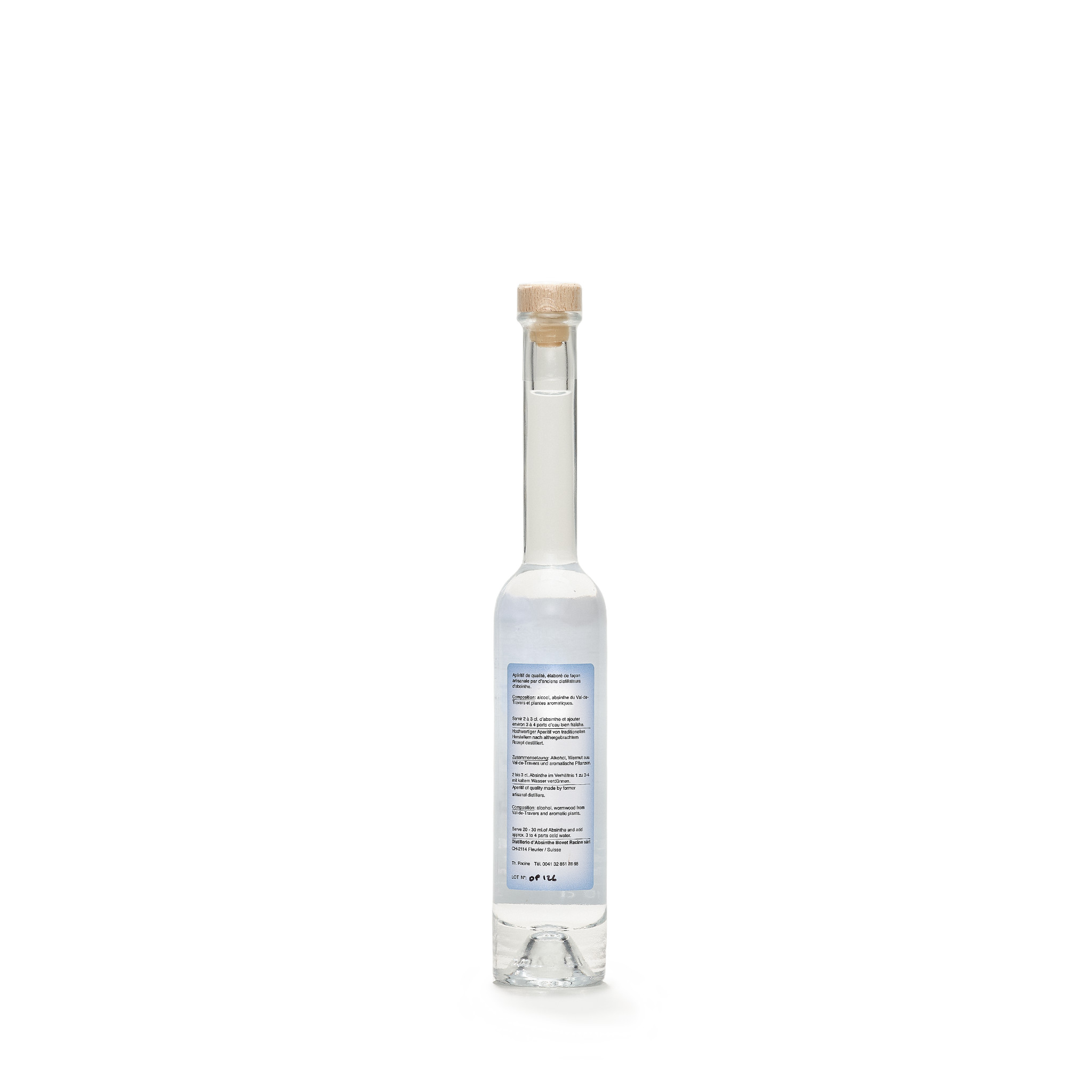 Distillerie Thierry Racine L'Opaline absinthe blanche 10cl 54% back view
