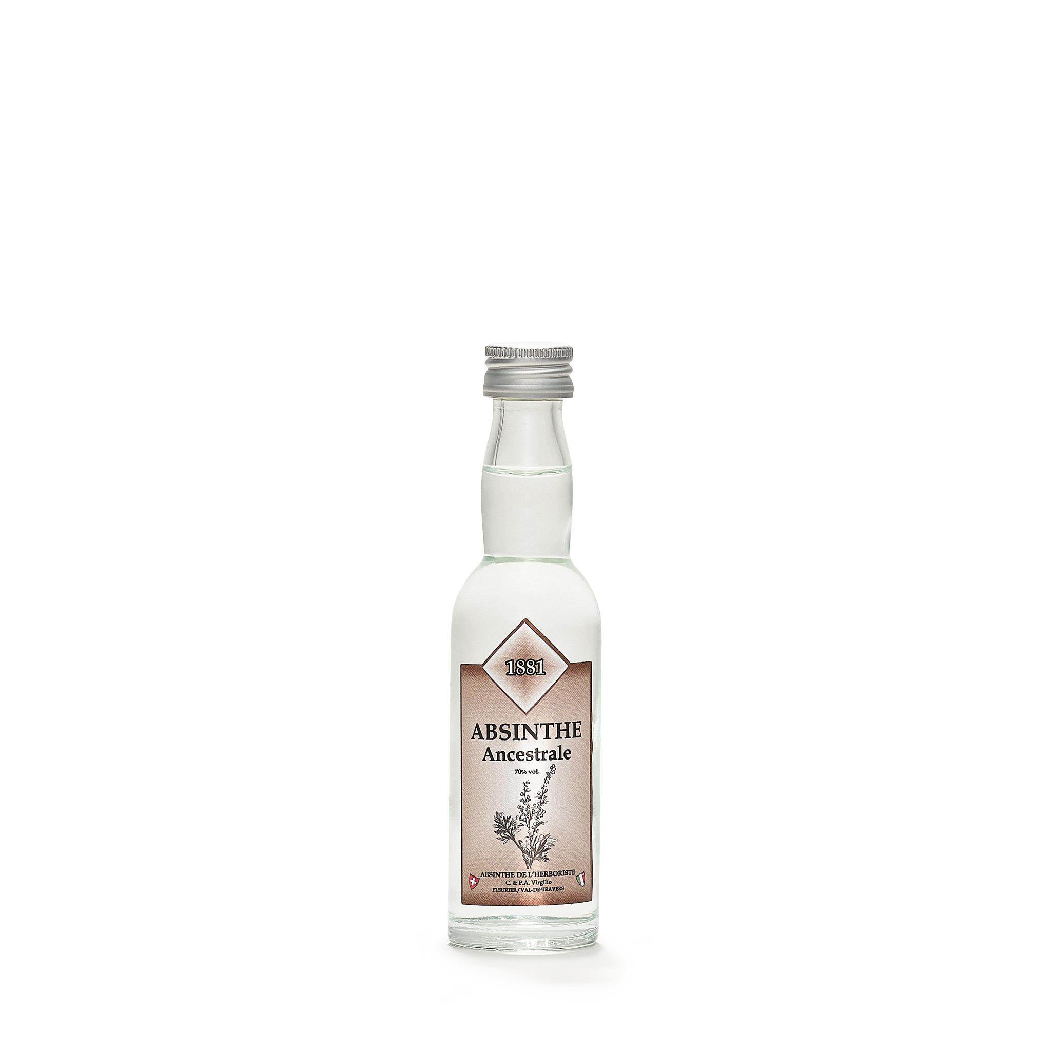 Distillerie L'Herboriste L'Ancestrale absinthe blanche 04cl 70% front view