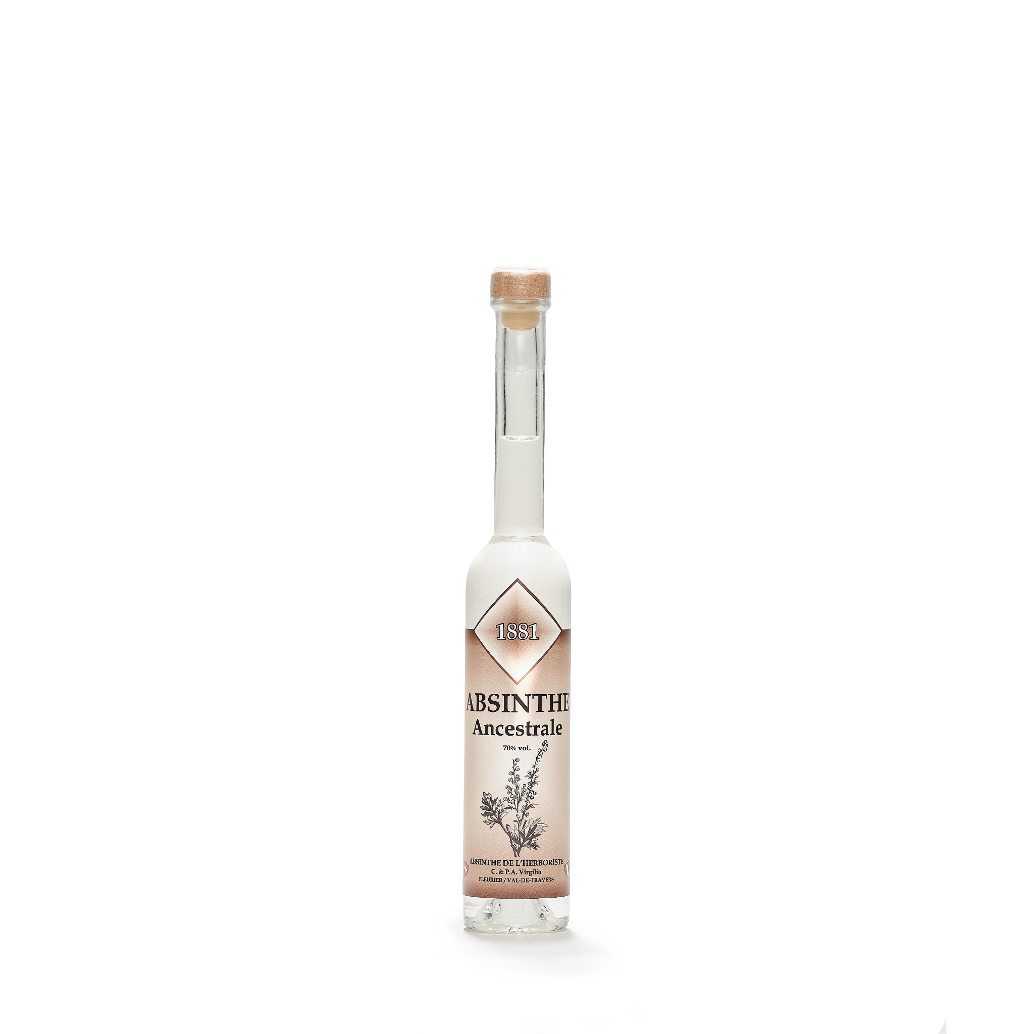 Distillerie L'Herboriste L'Ancestrale absinthe blanche 10cl 70% front view
