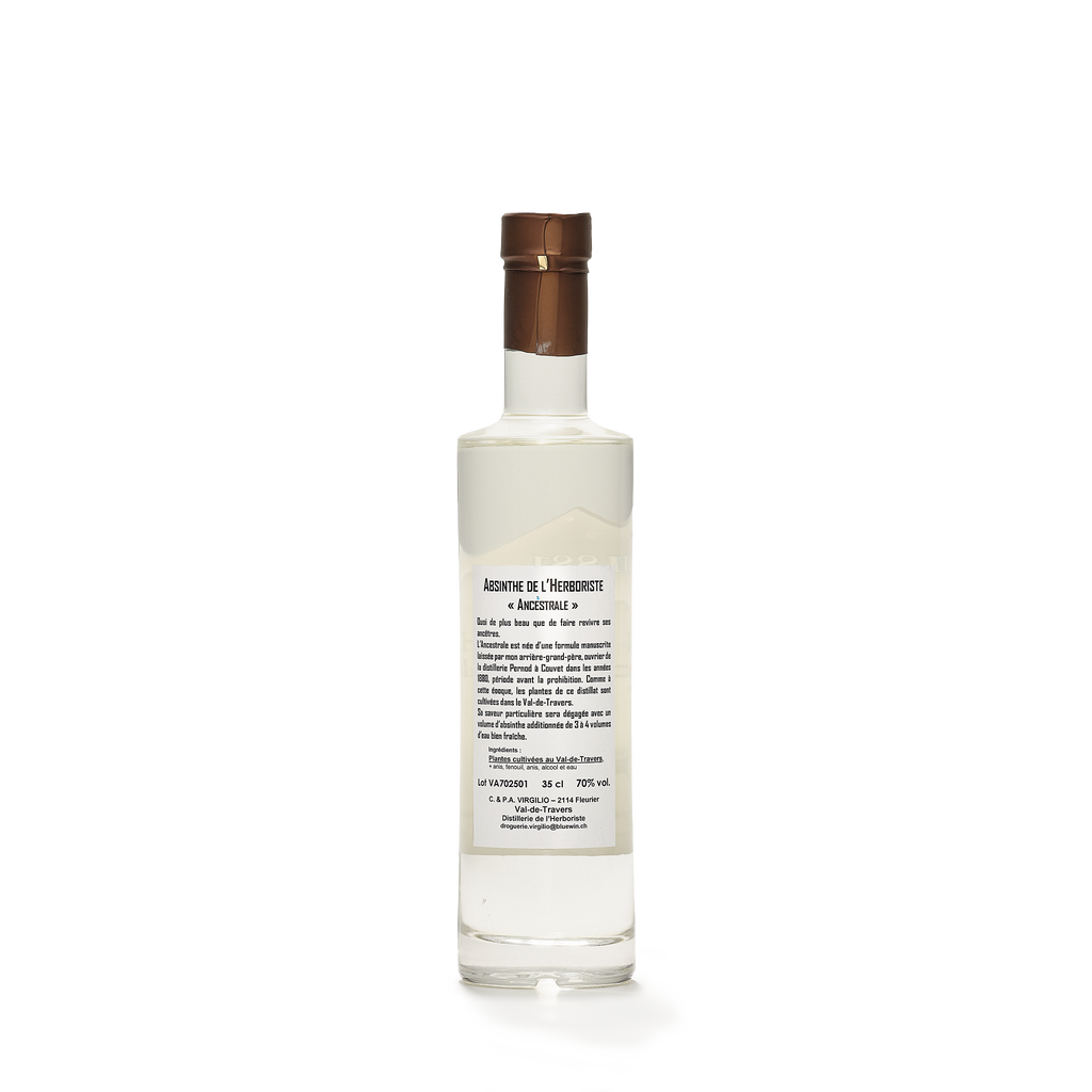 Distillerie L'Herboriste L'Ancestrale absinthe blanche 35cl 70% back view