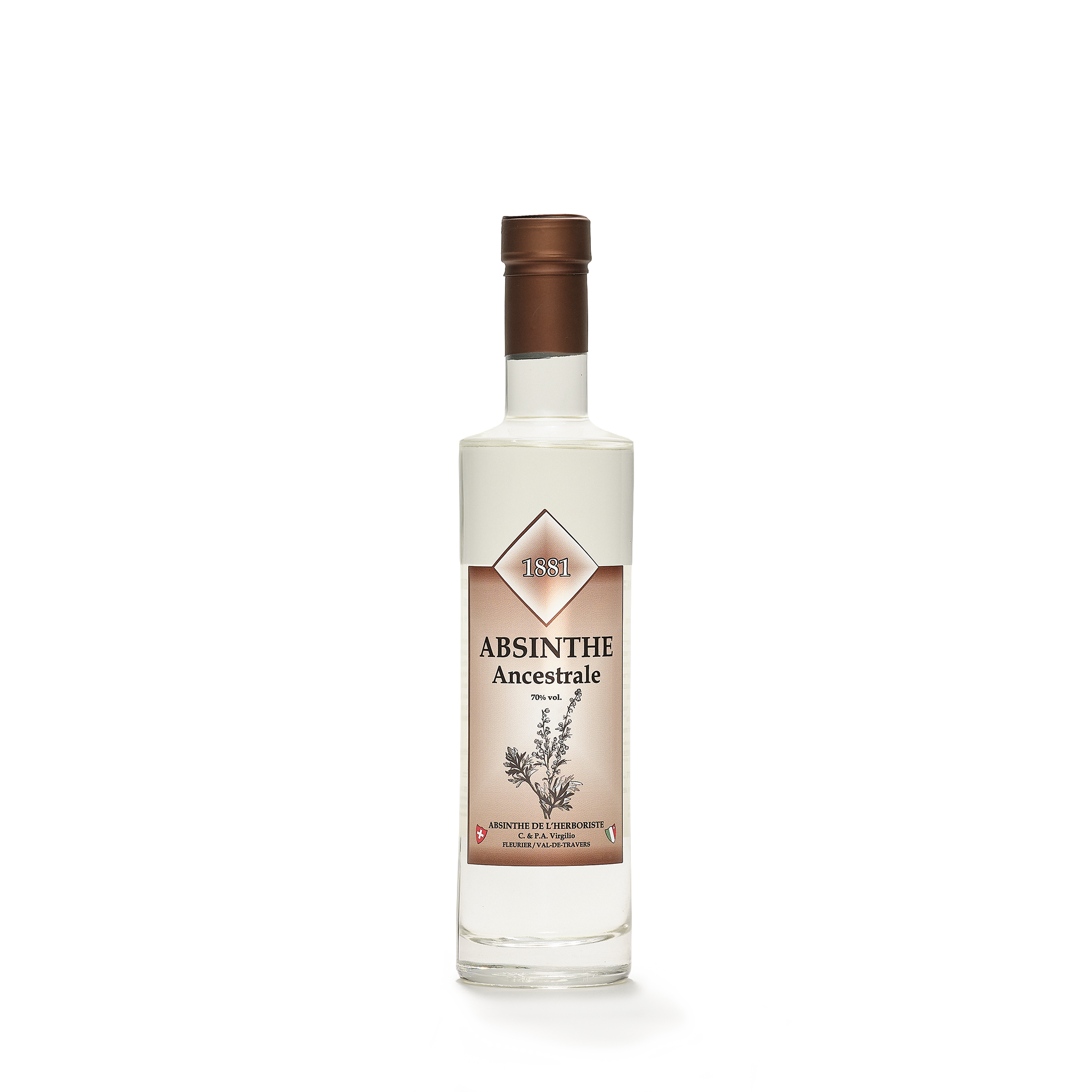 Distillerie L'Herboriste absinthe blanche L'Ancestrale 35cl 70% front view