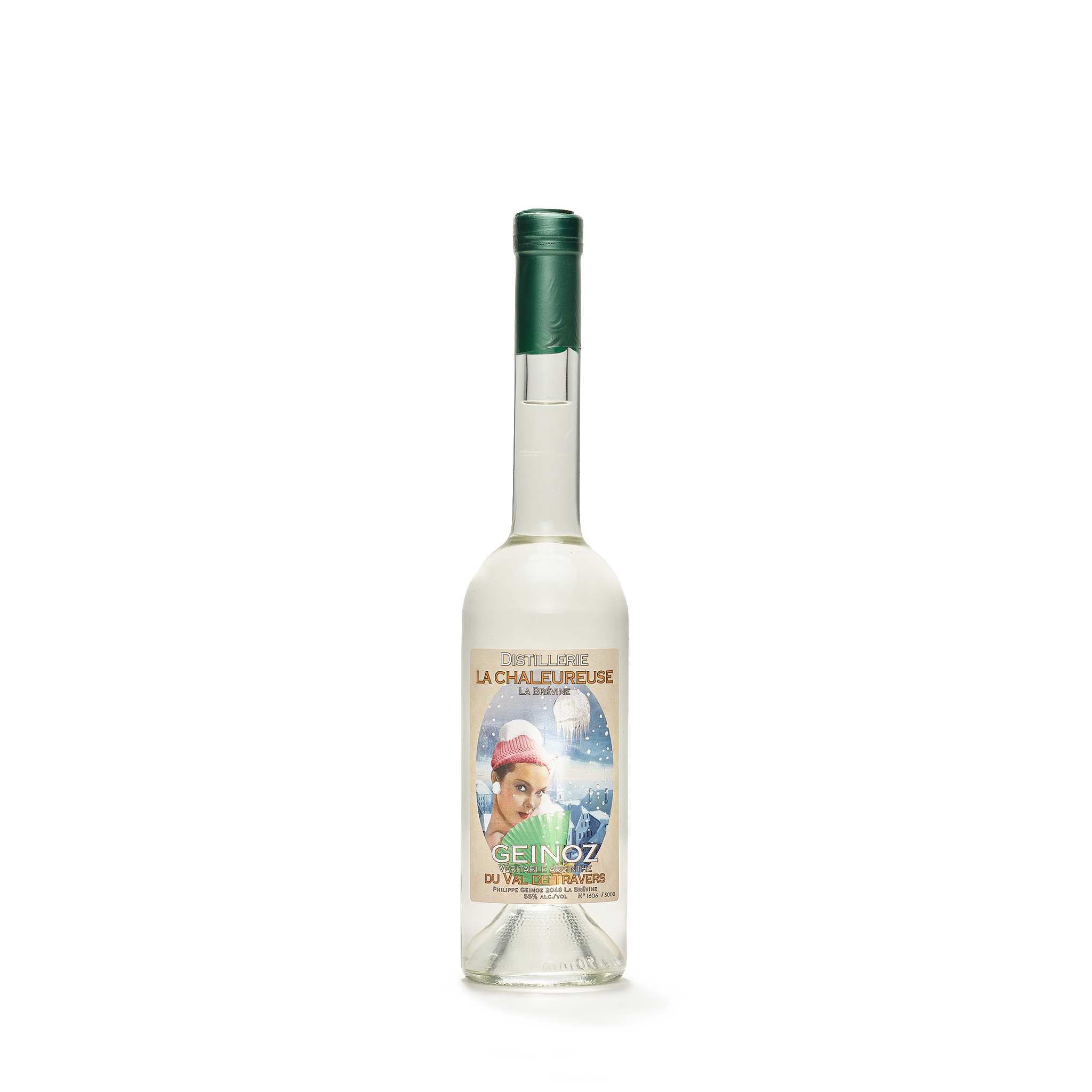 Distillerie La Chaleureuse La Veritable absinthe blanche Geinoz 50cl 55% front view