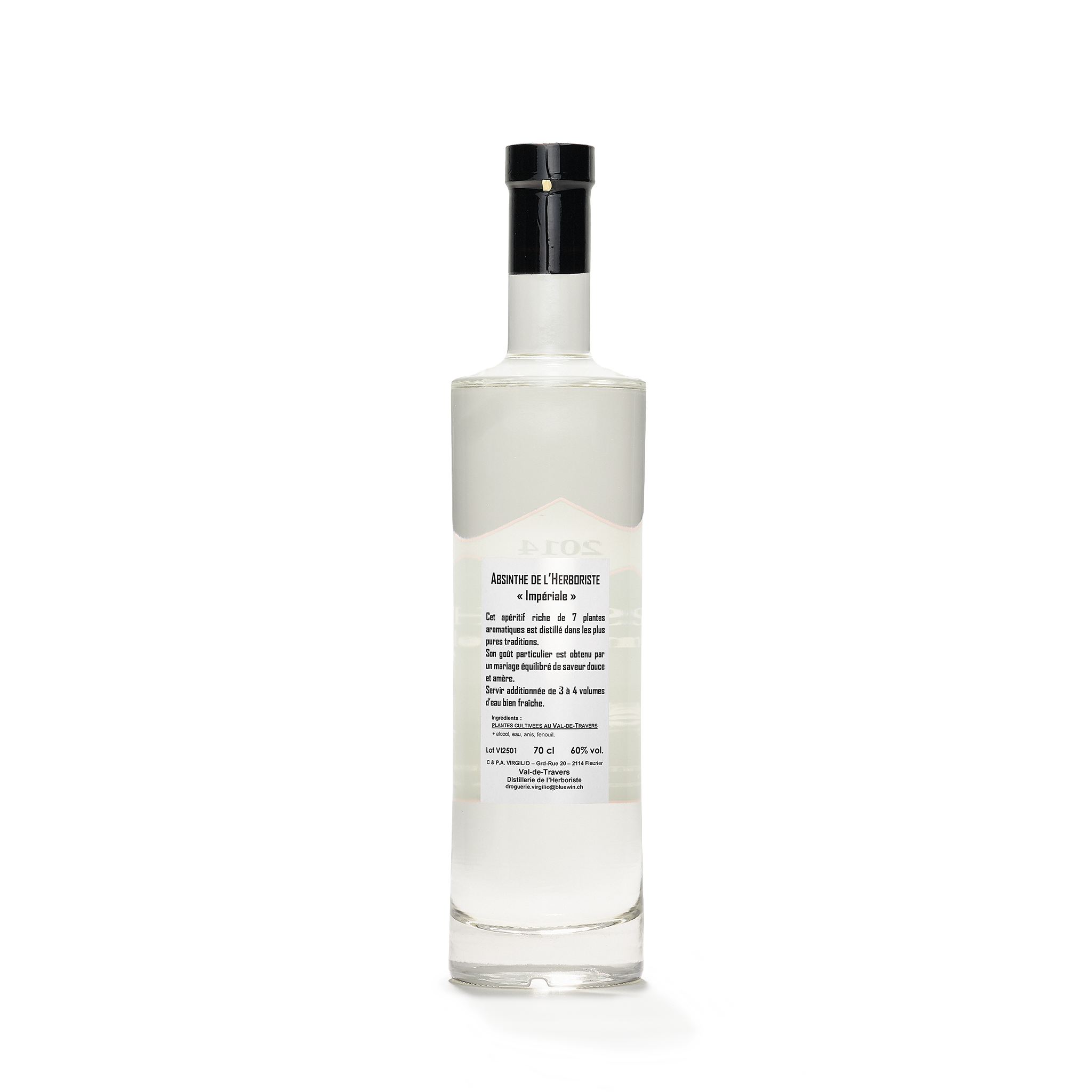 Distillerie L'Herboriste L'Impériale absinthe blanche 70cl 60% back view
