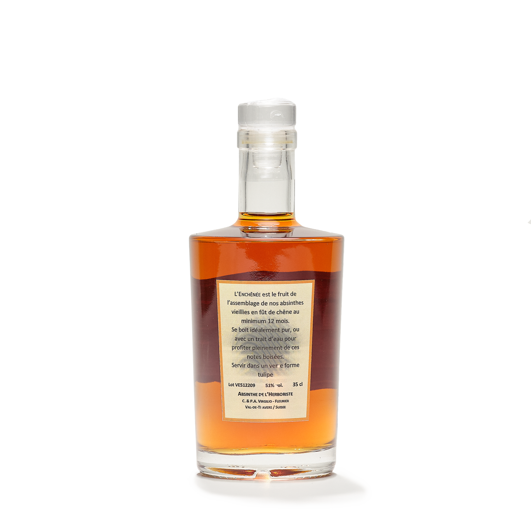Distillerie L'Herboriste barrel-aged absinthe enchênée 50cl back view